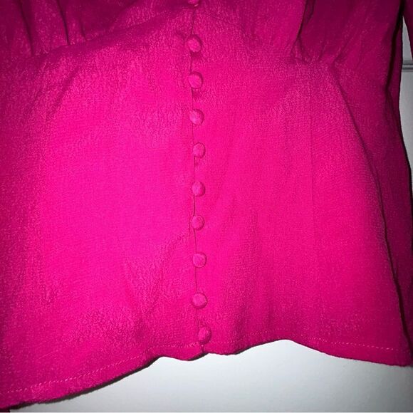 New, Lulus Button Front Corset  Long Sleeve Blouse Top - Picture 2 of 7